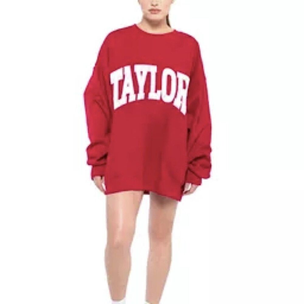 The Bar Taylor Swift Varsity Sweatshirt Puff Design in Red Size XL